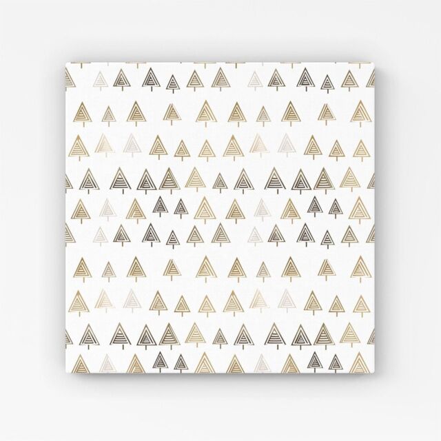 Warren Reed - Designer Geometric Christmas Tree Pattern Canvas in White - Size: w10 inch x h10 inch - image 1
