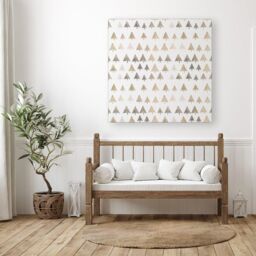 Warren Reed - Designer Geometric Christmas Tree Pattern Canvas in White - Size: w10 inch x h10 inch - thumbnail 3