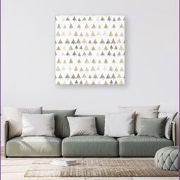 Warren Reed - Designer Geometric Christmas Tree Pattern Canvas in White - Size: w10 inch x h10 inch - thumbnail 4