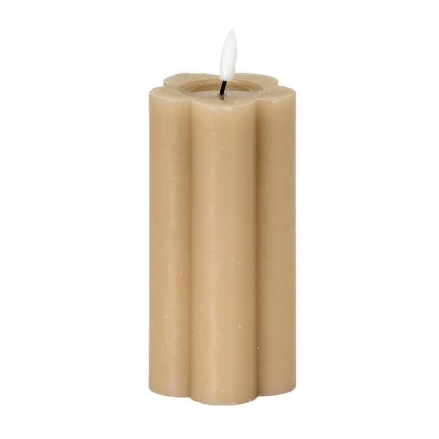 Lemon Pavilion Furniture and Decor Natural Glow 2.75x6 LED Candle - Plastic - L7xW7xH15 cm - Stone