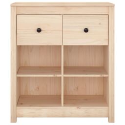 Berkfield Home Sideboard 70x35x80 cm Solid Wood Pine in Brown - Size: 70 x 35 x 80 cm - thumbnail 3