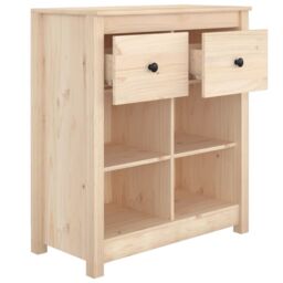 Berkfield Home Sideboard 70x35x80 cm Solid Wood Pine in Brown - Size: 70 x 35 x 80 cm - thumbnail 5