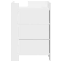 Berkfield Home Decorative Bedside Cabinet White 45x50x65 cm Engineered Wood - Size: 45 x 50 x 65 cm - thumbnail 4