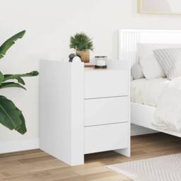 Berkfield Home Decorative Bedside Cabinet White 45x50x65 cm Engineered Wood - Size: 45 x 50 x 65 cm - thumbnail 1