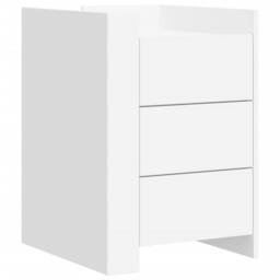 Berkfield Home Decorative Bedside Cabinet White 45x50x65 cm Engineered Wood - Size: 45 x 50 x 65 cm - thumbnail 3