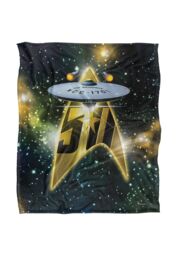 Star Trek 50Th Ship Silky Touch Super Soft Throw Blanket 152 X 127 cm in White - thumbnail 1
