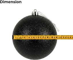 Shatchi Set of 3 - 20cm Dark Red Christmas Baubles (Glossy, Matte, Glitter) Décor Pack in Black - Size: 20 cm - thumbnail 9
