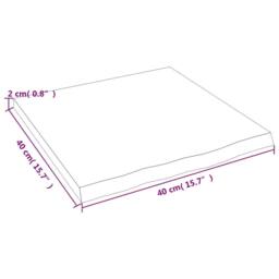 Berkfield Home Wall Shelf 40x40x2 cm Untreated Solid Wood Oak in Natural - Size: 40 x 40 x 2 cm - thumbnail 7