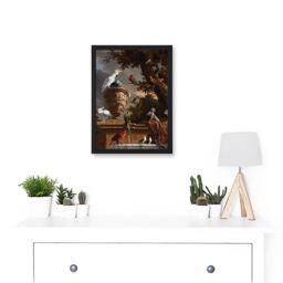 Artery8 Hondecoeter Menagerie Exotic Birds Parrots Painting Artwork Framed Wall Art Print A4 in Black - thumbnail 2