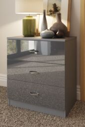 FWStyle Chilton Grey Gloss 3 Drawer Chest (H) 68.5cm (W) 60cm (D) 40cm