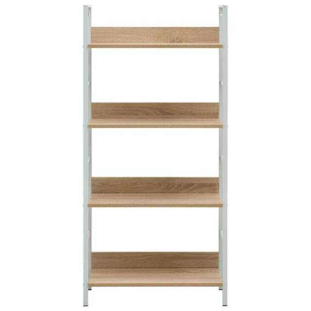 Berkfield Home Decorative 4-Layer Book Shelf Oak 60x27.6x124.5 cm Engineered Wood in Natural - image 1