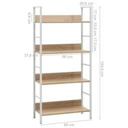 Berkfield Home Decorative 4-Layer Book Shelf Oak 60x27.6x124.5 cm Engineered Wood in Natural - thumbnail 7