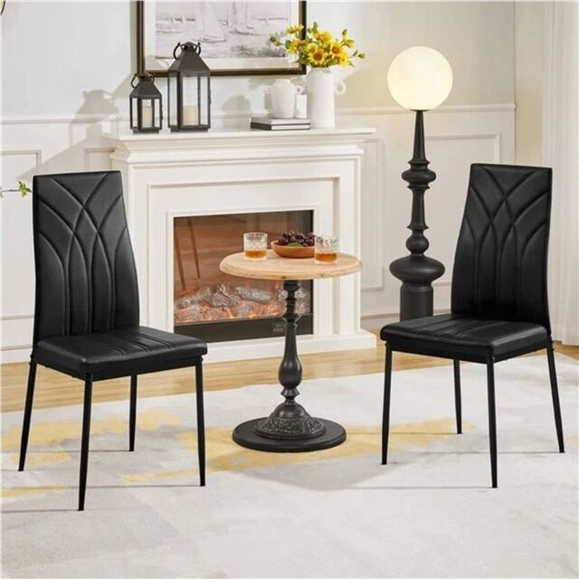 KORVIXA Faux Leather Dining Chairs Kitchen Chairs in Black - Size: 100 cm x 100 cm - image 1