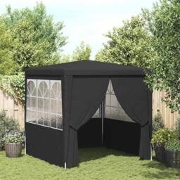 Berkfield Home Professional Party Tent with Side Walls 2x2 m Anthracite 90 g/m? in Black - thumbnail 1