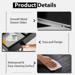 Kelvenix Desk Wooden PC Laptop Table Writing Workstation in Black - Size: 0.6m2 - thumbnail 3