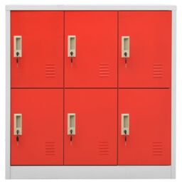 Berkfield Home Locker Cabinets 2 pcs Light Grey & Red 90x45x92.5 cm Steel - thumbnail 3