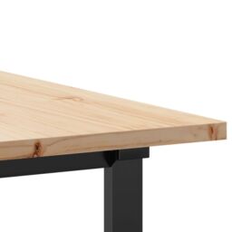 Berkfield Home Dining Table O-Frame 180x90x75.5 cm Solid Wood Pine & Steel in Brown - thumbnail 7