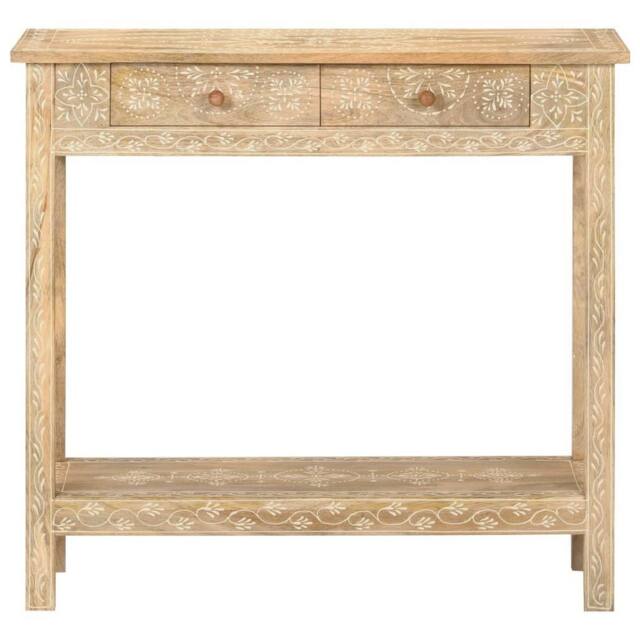 Berkfield Home Console Table 80x35x74 cm Solid Mango Wood in Brown - Size: 80 x 35 x 74 cm - image 1