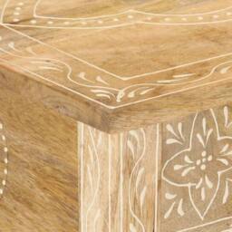 Berkfield Home Console Table 80x35x74 cm Solid Mango Wood in Brown - Size: 80 x 35 x 74 cm - thumbnail 6
