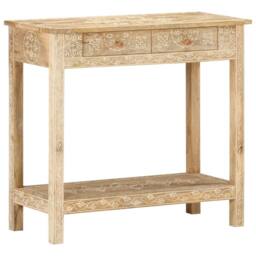 Berkfield Home Console Table 80x35x74 cm Solid Mango Wood in Brown - Size: 80 x 35 x 74 cm - thumbnail 9