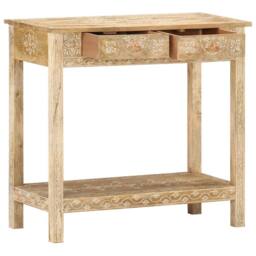 Berkfield Home Console Table 80x35x74 cm Solid Mango Wood in Brown - Size: 80 x 35 x 74 cm - thumbnail 3