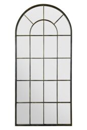 "MirrorOutlet The Arcus - Antique Black Framed Arched Window Leaner/Wall Mirror 71"" X 33.5"" (180x85CM) - Size: 1 Pack" - thumbnail 2