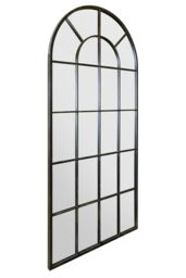 "MirrorOutlet The Arcus - Antique Black Framed Arched Window Leaner/Wall Mirror 71"" X 33.5"" (180x85CM) - Size: 1 Pack" - thumbnail 4