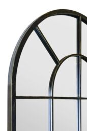 "MirrorOutlet The Arcus - Antique Black Framed Arched Window Leaner/Wall Mirror 71"" X 33.5"" (180x85CM) - Size: 1 Pack" - thumbnail 5