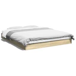 Berkfield Home Bed Frame without Mattress Sonoma Oak 160x200 cm Engineered Wood in Light Oak - thumbnail 1