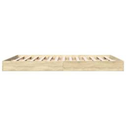 Berkfield Home Bed Frame without Mattress Sonoma Oak 160x200 cm Engineered Wood in Light Oak - thumbnail 5