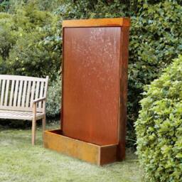 Primrose Vertical Corten Steel Water Wall Feature Colour Changing LED 175cm in Copper - thumbnail 1