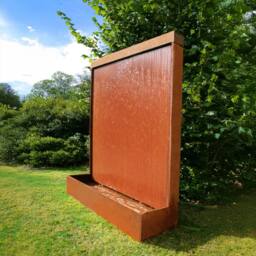 Primrose Vertical Corten Steel Water Wall Feature Colour Changing LED 175cm in Copper - thumbnail 2