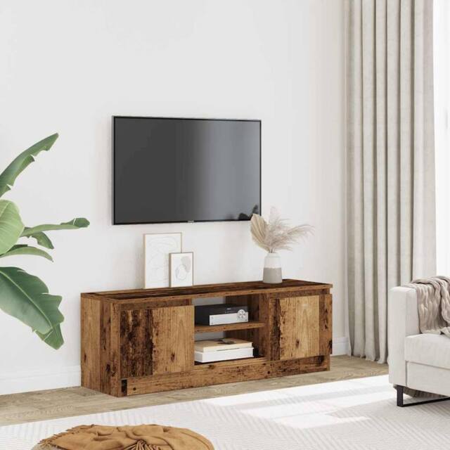 Berkfield Home TV Cabinet Old Wood 102x30x36 cm Engineered Wood in Brown - Size: 102 x 30 x 36 cm - image 1