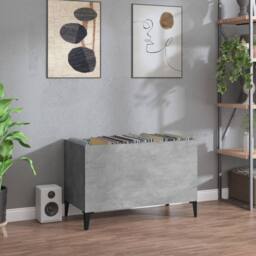 Berkfield Home Record Cabinet Concrete Grey 74.5x38x48 cm Engineered Wood - thumbnail 2