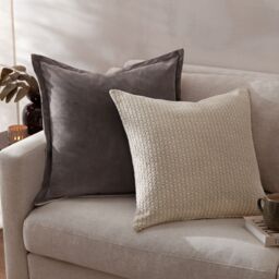 Yard Tryfan Textured 100% Cotton Cushion in Natural - Size: 50 cm x 50 cm - thumbnail 6