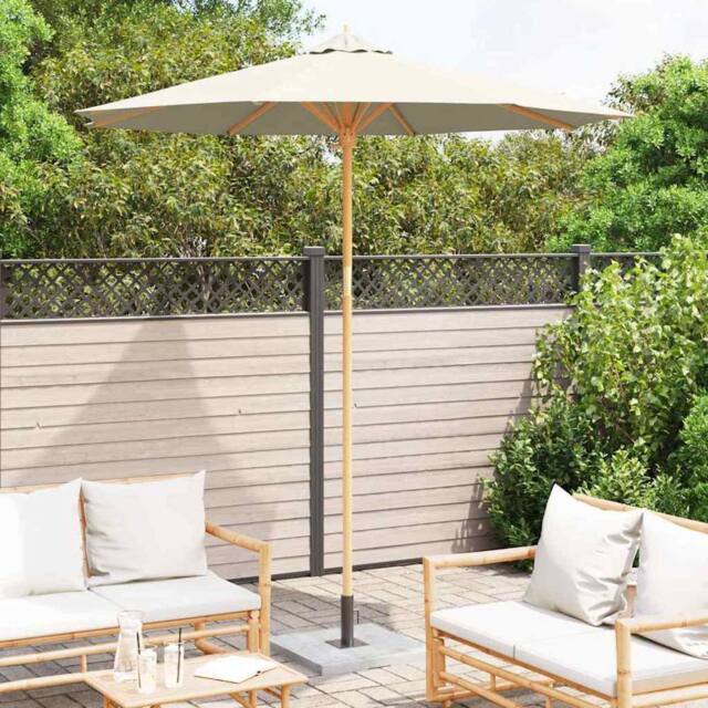Berkfield Home Elegant Garden Parasol Cream White 240x260 cm Bamboo - image 1