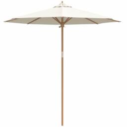 Berkfield Home Elegant Garden Parasol Cream White 240x260 cm Bamboo - thumbnail 4
