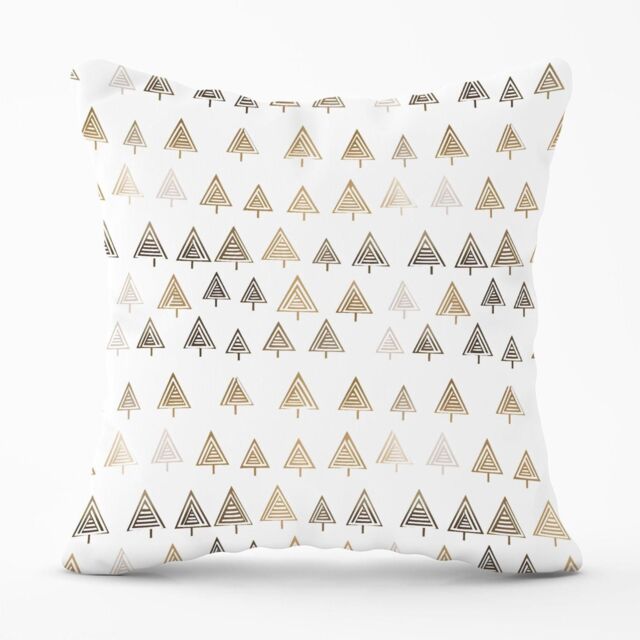 Warren Reed - Designer Geometric Christmas Tree Pattern Outdoor Cushion in White - Size: 60 cm x 60 cm - image 1