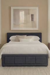 Home Discount Vida Designs Vanita 'Single Ottoman Bed Frame' Storage Linen Fabric in Dark Grey - Size: Single - thumbnail 6