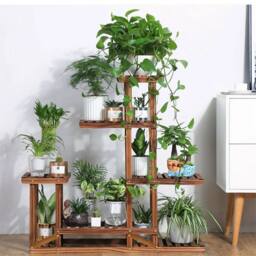 EONLION 5Tier Solid Wood Plant Stand Flower Pot Shelf in Brown - thumbnail 3