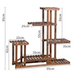 EONLION 5Tier Solid Wood Plant Stand Flower Pot Shelf in Brown - thumbnail 2