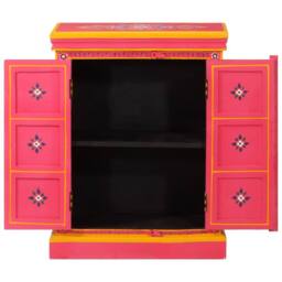 Berkfield Home Sideboard Solid Mango Wood Pink Hand Painted - thumbnail 4