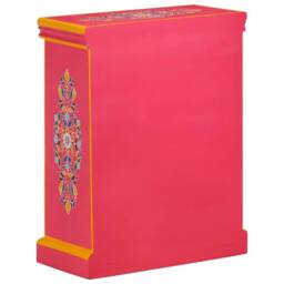 Berkfield Home Sideboard Solid Mango Wood Pink Hand Painted - thumbnail 5