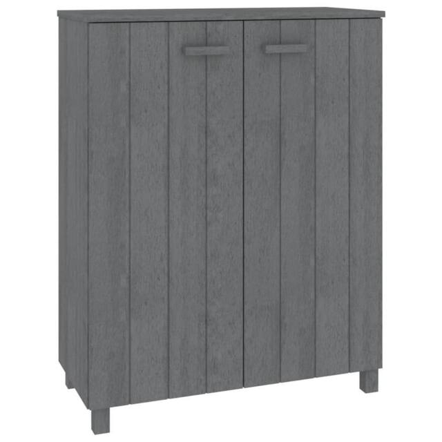 Berkfield Home Shoe Cabinet HAMAR Dark Grey 85x40x108 cm Solid Wood Pine - Size: 85 x 40 x 108 cm - image 1