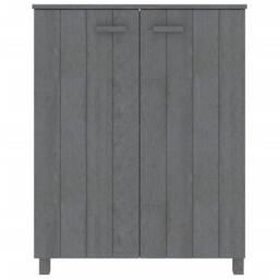 Berkfield Home Shoe Cabinet HAMAR Dark Grey 85x40x108 cm Solid Wood Pine - Size: 85 x 40 x 108 cm - thumbnail 3