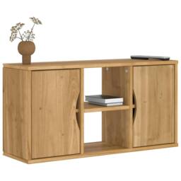 Berkfield Home TV Cabinet ODDA 79x24x40 cm Solid Wood Pine in Brown - Size: 79 x 24 x 40 cm - thumbnail 2