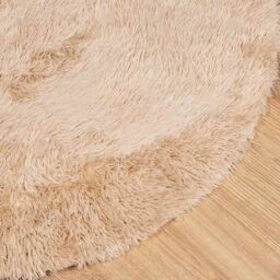 Berkfield Home Shaggy Rug High Pile NAVARRA Beige 100x100 cm Polyester - Size: Medium - thumbnail 4