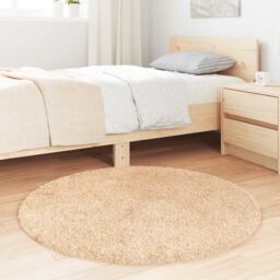 Berkfield Home Shaggy Rug High Pile NAVARRA Beige 100x100 cm Polyester - Size: Medium - thumbnail 3