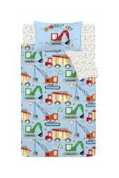 Catherine Lansfield 'Digger Dreams' Reversible Duvet Cover Set in Blue - Size: Single - thumbnail 5
