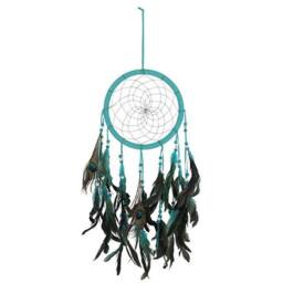 Something Different Peacock Feather Dream Catcher in Turquoise - thumbnail 1